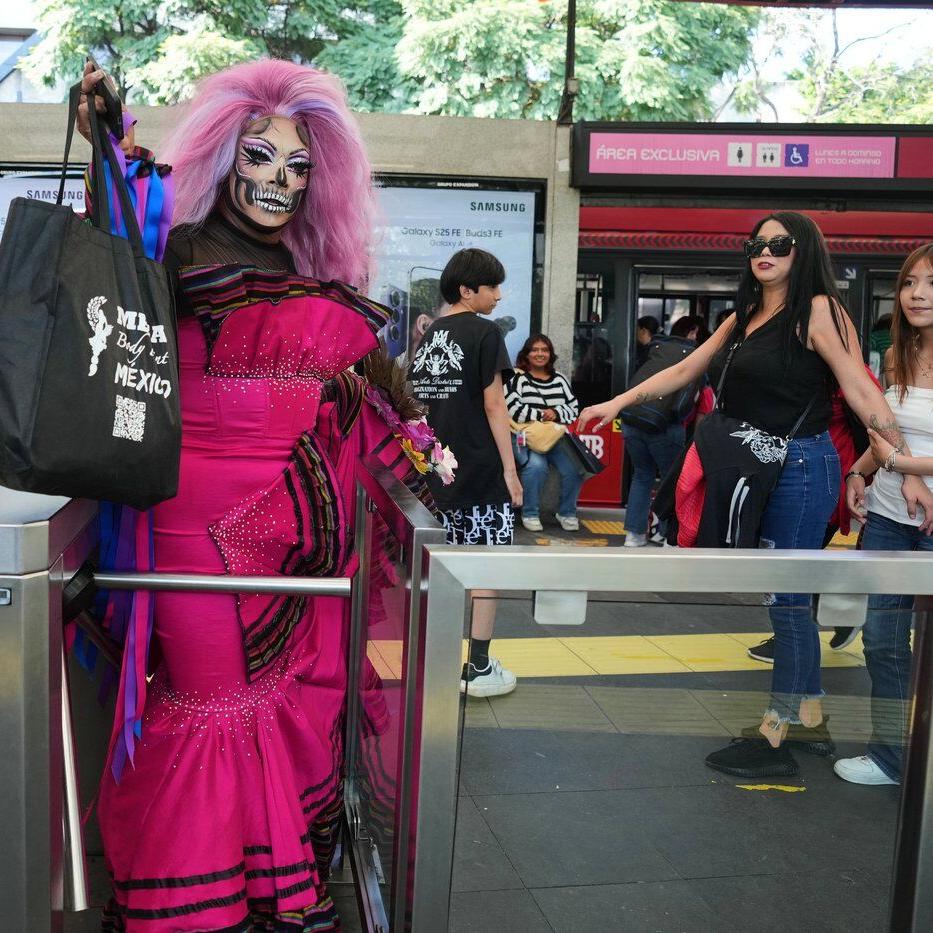 LGBTQ+ collective walks in Mexico City's Catrinas march in push for visibility